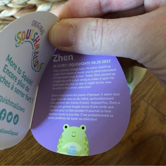 Squishmallows Zhen the Frog "Hey There Hop Stuff" 5" - Picture 7 of 7